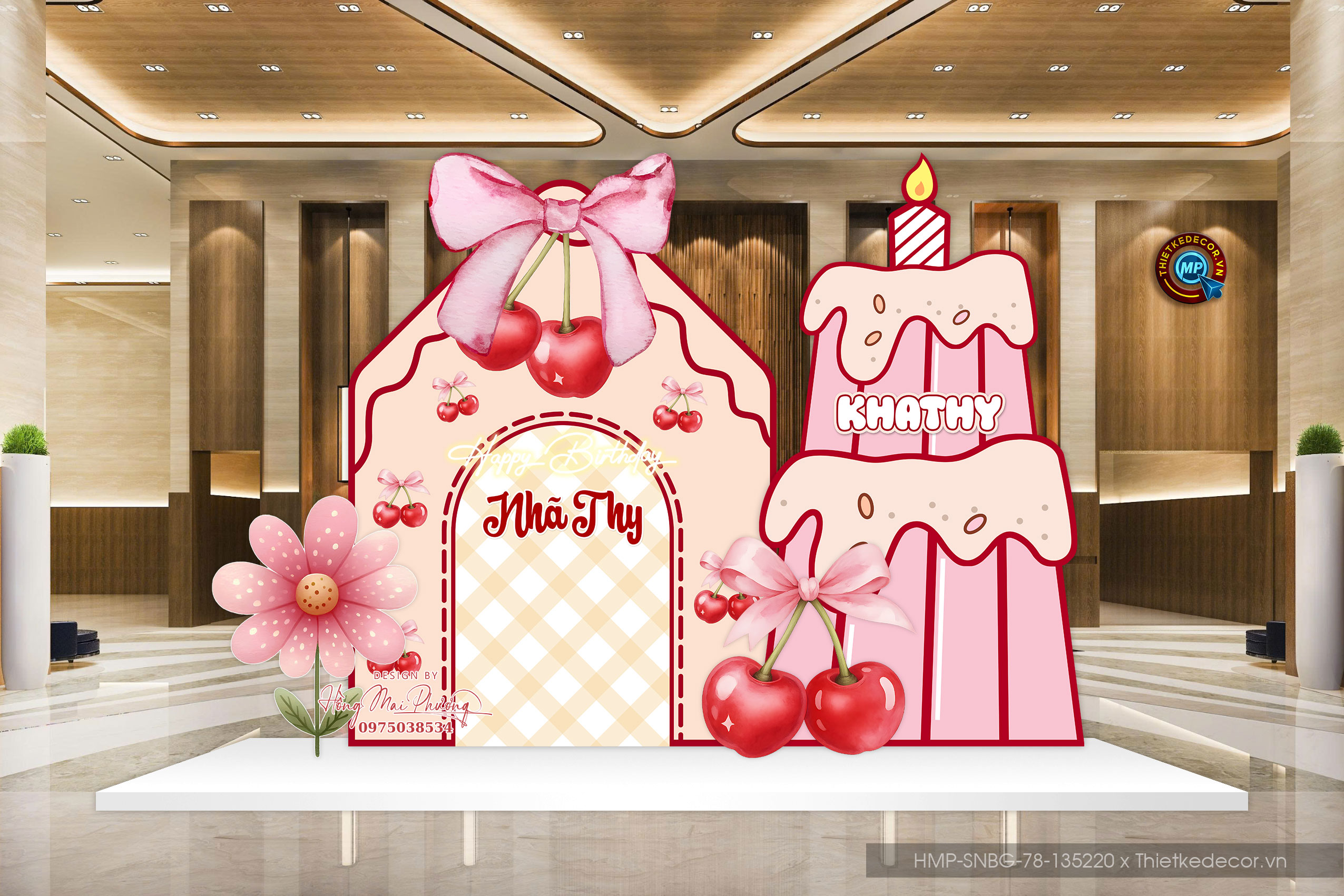 File thiết kế sinh nhật bé gái tone hồng dễ thương đáng yêu cute sang trọng.